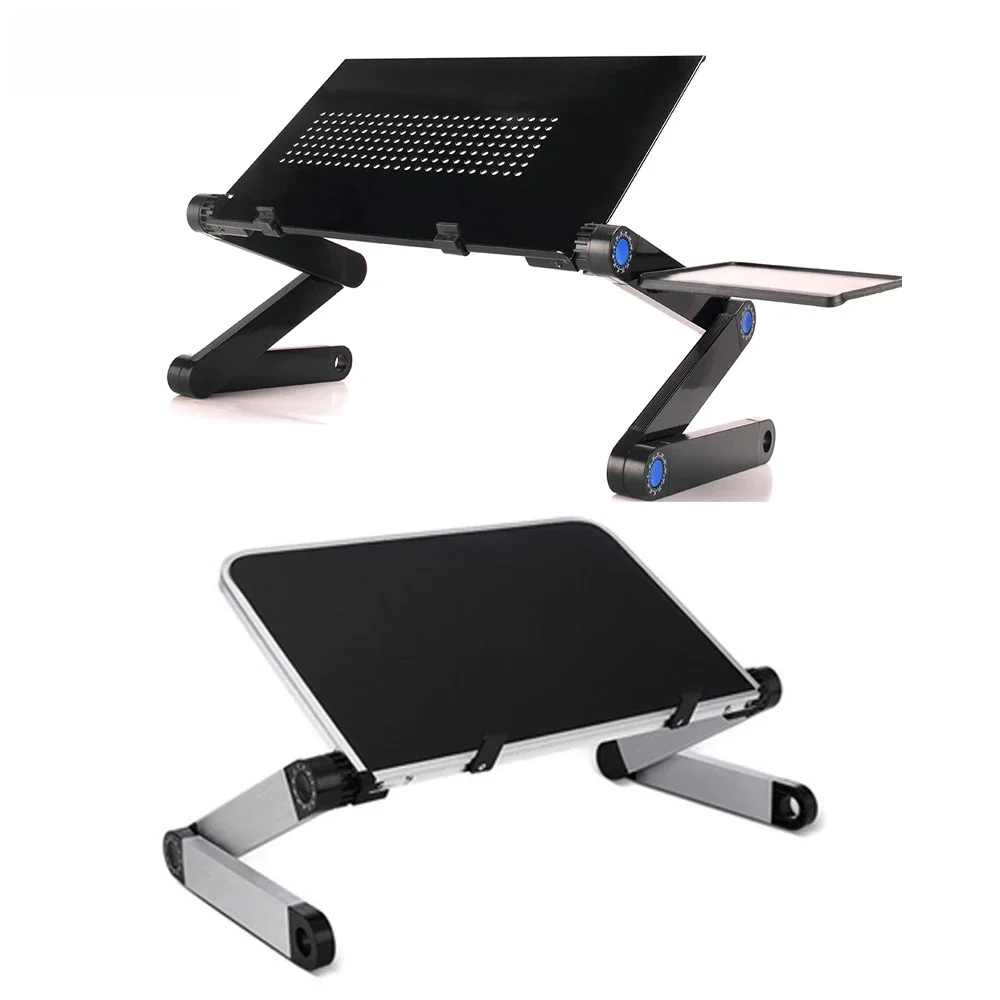 Regulowany stojak na biurko na laptopa Przenośny aluminiowy ergonomiczny stojak na biurko na telewizor Łóżko Sofa PC Notebook Stojak na biurko z podkładką pod mysz — zdjęcie 2