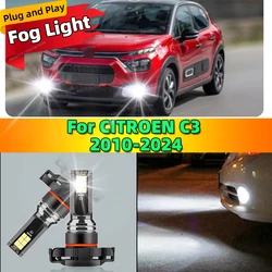 2PCS Car LED Fog Light Lamp 6000K Bulb For CITROEN C3 2010-2024 2011 2012 2013 2014 2015 2016 2017 2018 2019 2020 2021 2022 2023