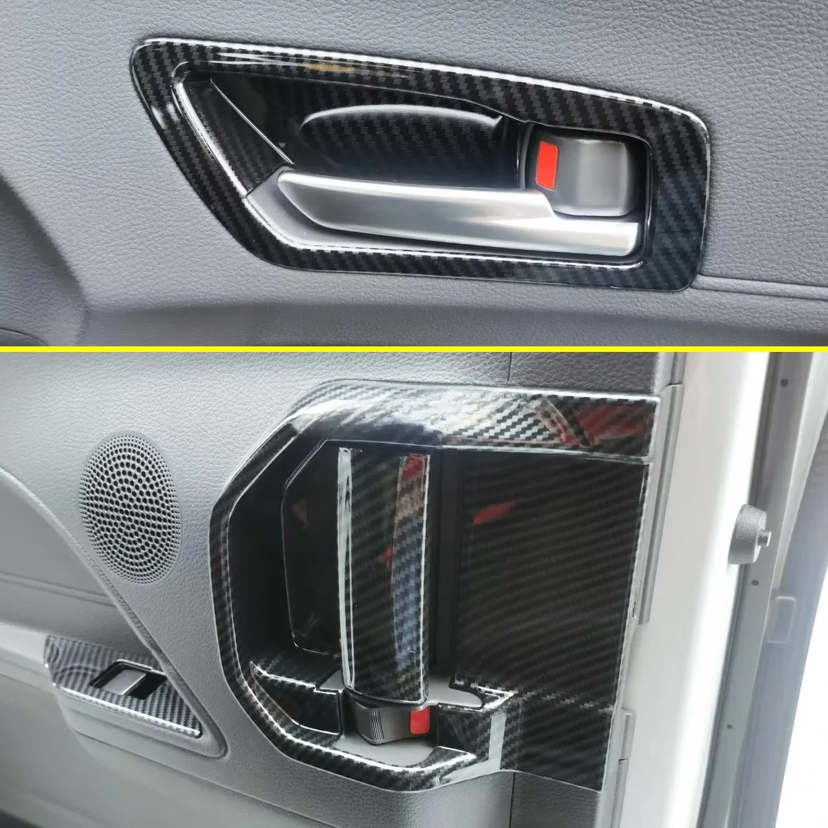For 2021-2024 Toyota Sienna XL40 Interior Door Handle Cover Surrounds Trims Carbon Fiber Accessories
