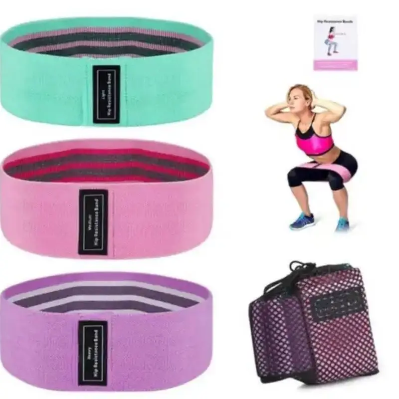 kit 3 Faixas Elásticas Para Treino de Exercício Super Bands Academia Extensor