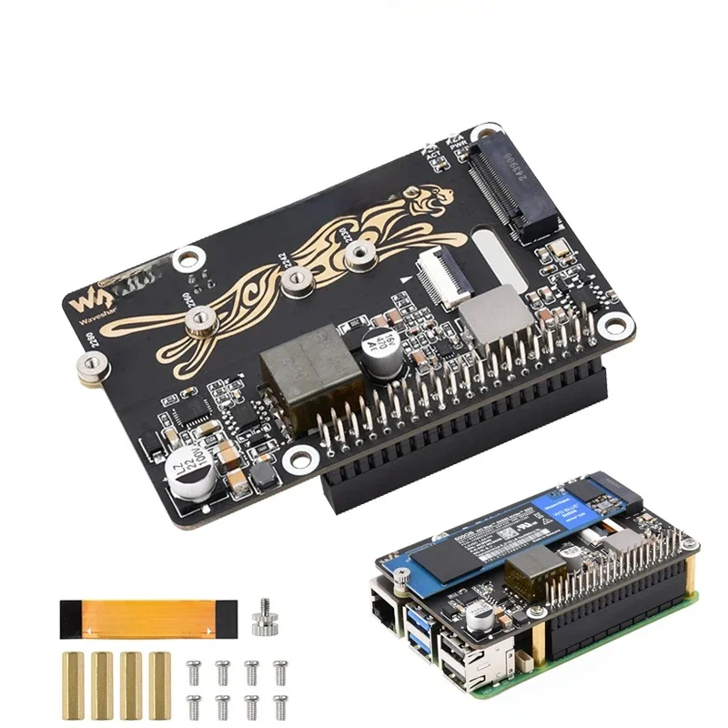 Raspberry Pi 5 PCIe To M.2 With PoE HAT (B) Supports NVMe Protocol M.2 Solid State Drive High-speed Reading Writing Pi 5 PoE HAT — zdjęcie produktu 7