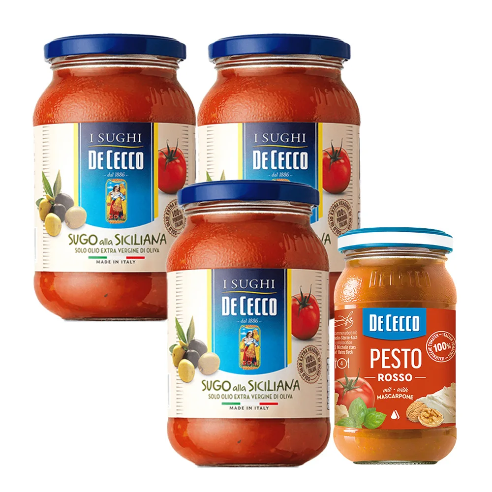 Deceko Sicilian sauce 400g x 3 pieces + red Pesto 200g x 1 pieces/check the due date of consumption