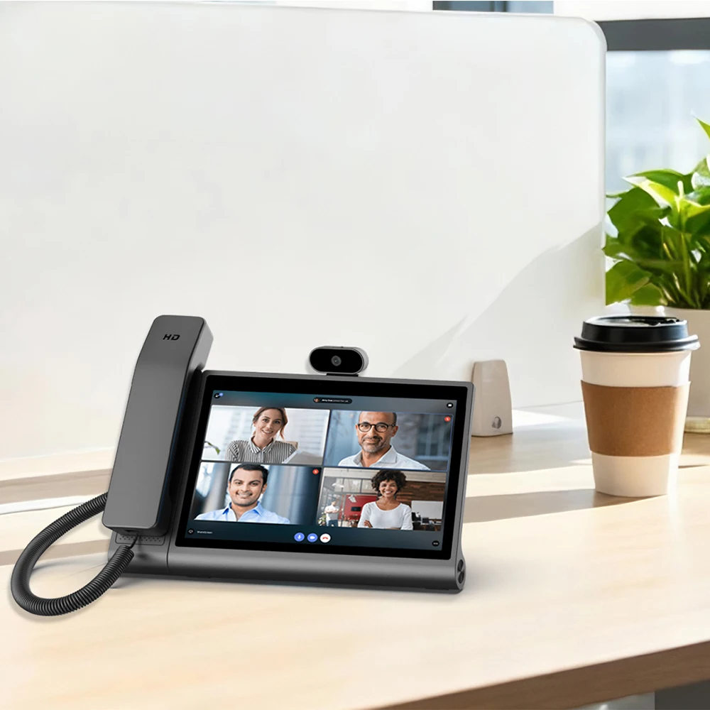 هاتف VOIP Android مقاس 10.1 بوصة، Rockchip 3568، وذاكرة وصول عشوائي 4 جيجابايت، وذاكرة قراءة فقط 32 جيجابايت، وAndroid 12، وإلغاء الصدى، والكاميرا و2 ميكروفون