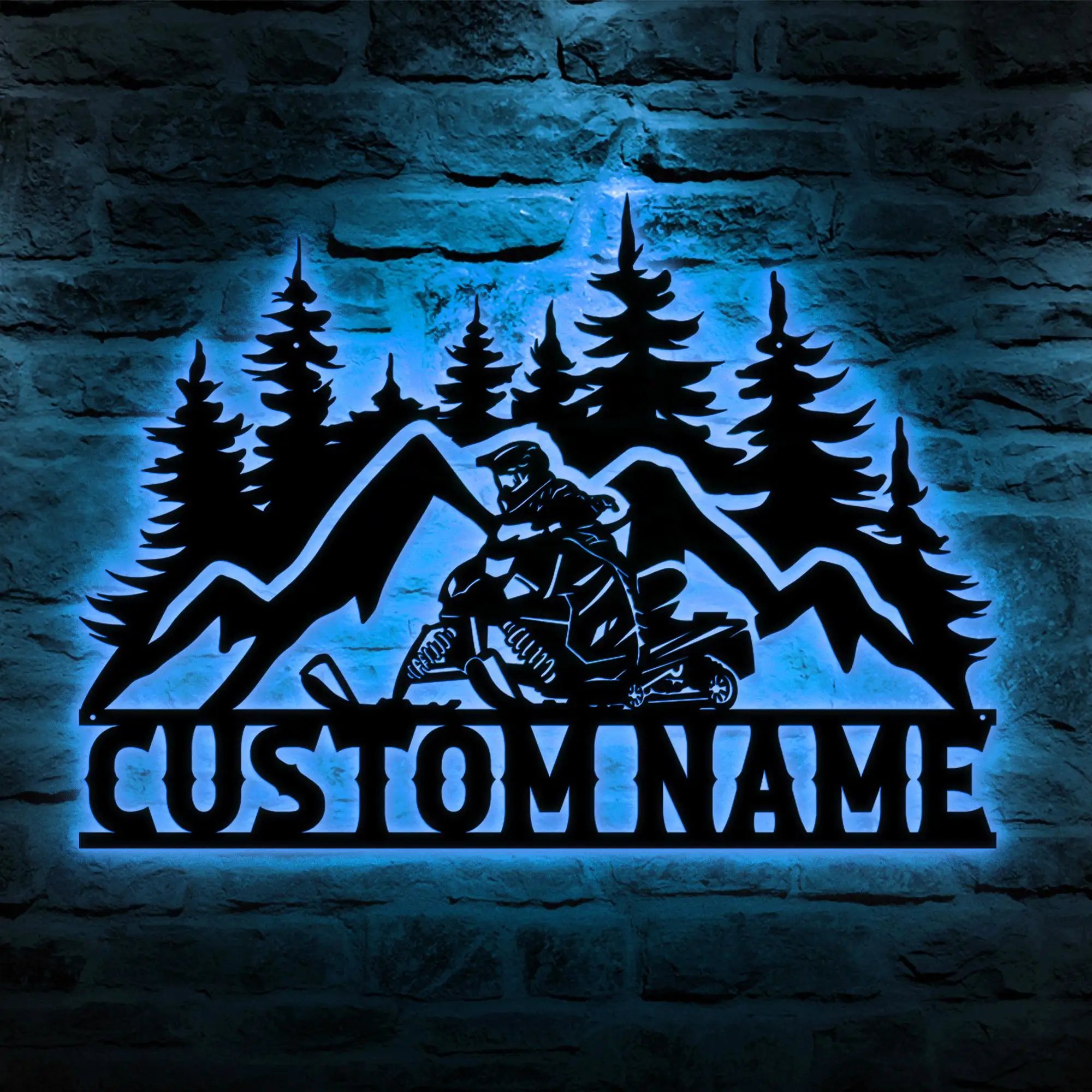 Custom Snowmobile LED Metal Sign, Personalized Ski-Doo Wall Art, Unique Outdoor Decor for Snowmobile Enthusiasts, Gift for Men