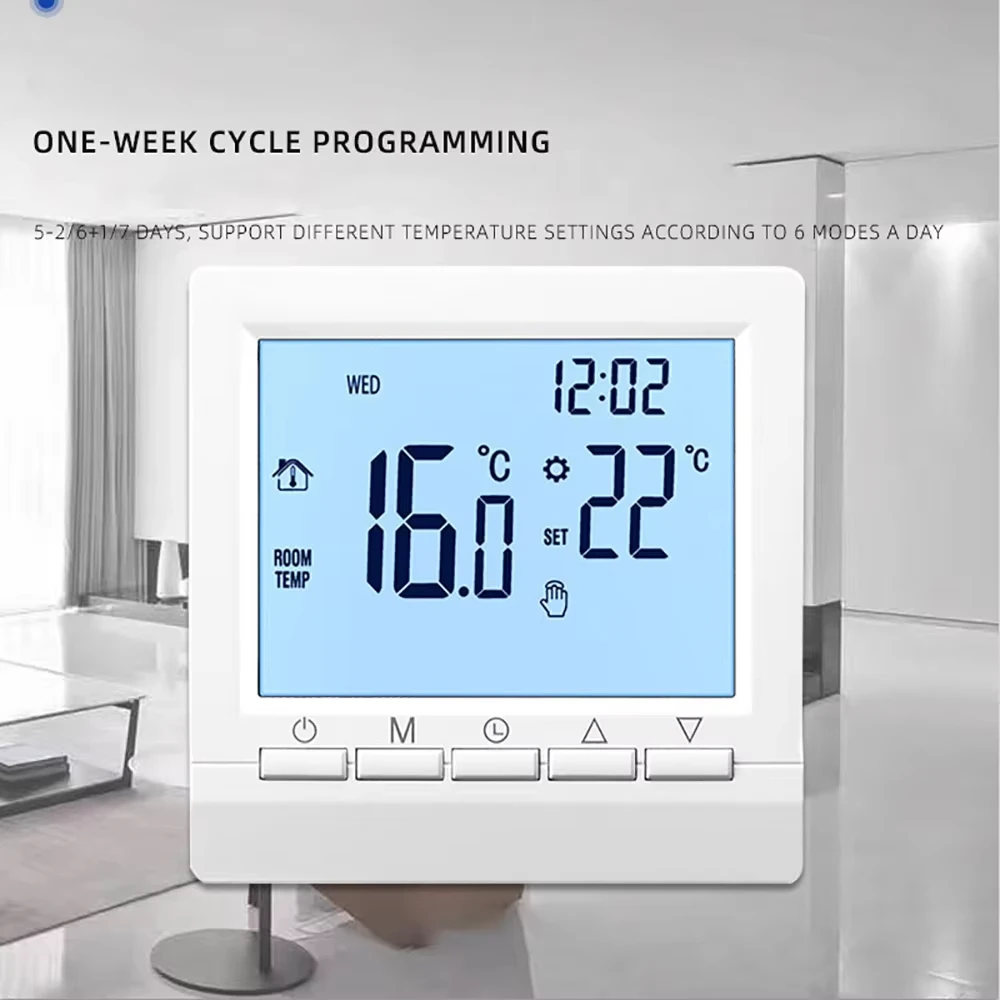 Controlador de temperatura con cable ME83, montaje en pared, termostato de caldera de Gas LCD, termostato programable semanal, controlador de calefacción inteligente