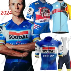 Maillot Soudal T-REX Quick Step Team 2024 World Champion Cycling Jersey Set Men Clothing Shirts Suit Bicycle Bib Shorts Wear