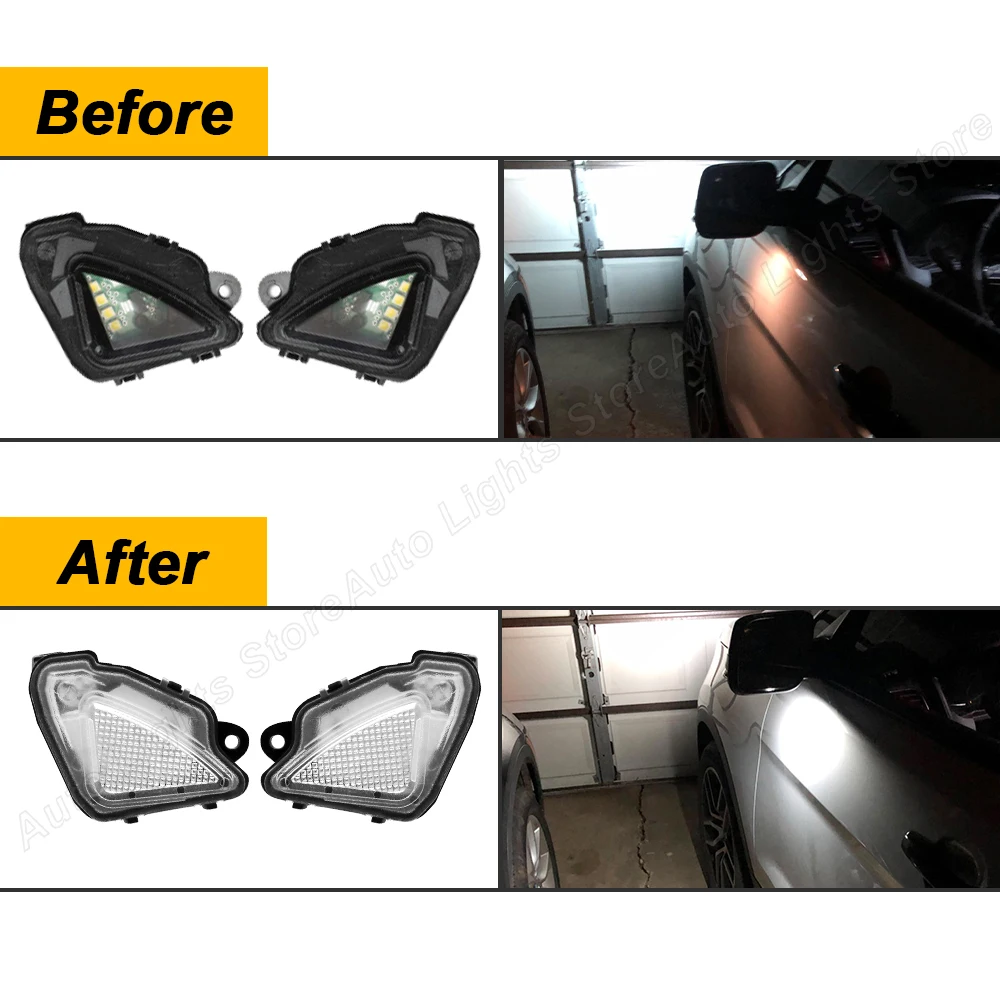 LED Under Side Mirror Puddle Lights For Skoda Kodiaq Karoq 2017- Superb 2015- Octavia III 2017-2020 2PCS Error Free Lamps