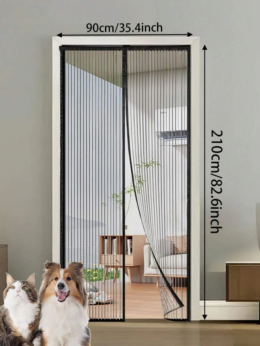 1PC Breathable Magnetic Mosquito Screen Door Mosquito Net Curtain Strong Magnetic Suction Design Suitable For Balcony And Living