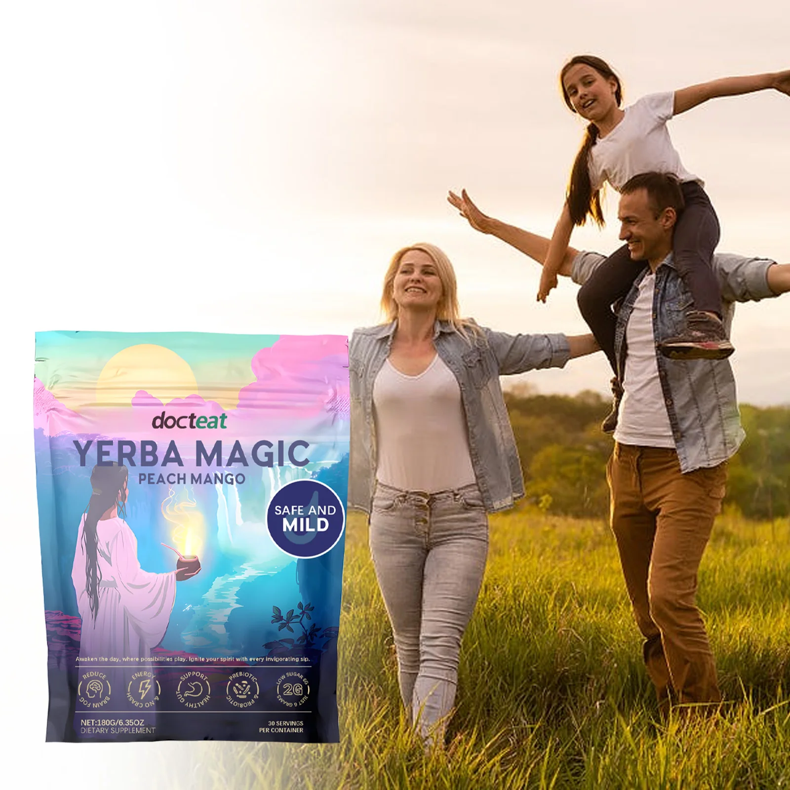 

Docteat 180 г Instants, порошок Yerba Mate, улучшение энергии, поддержка иммунитета, пищевая добавка, уход за желобом, освежительный вкус, чай Yerba Mate