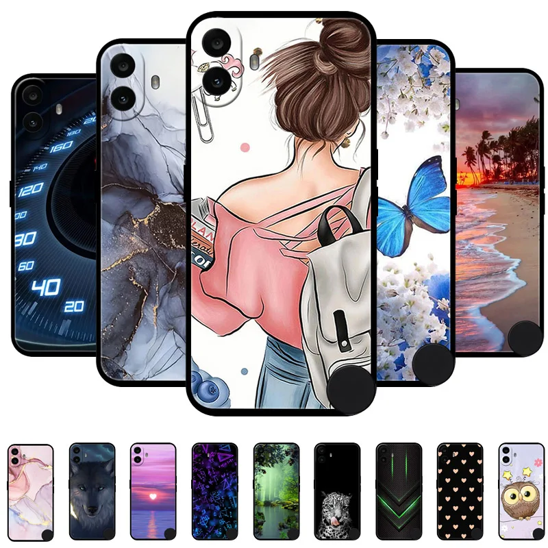 

For Nothing CMF Phone 1 Case Soft Silicone Anti-fall Shockproof Black Bumper Coque Protective Cover For Nothing CMF Phone1 Capa