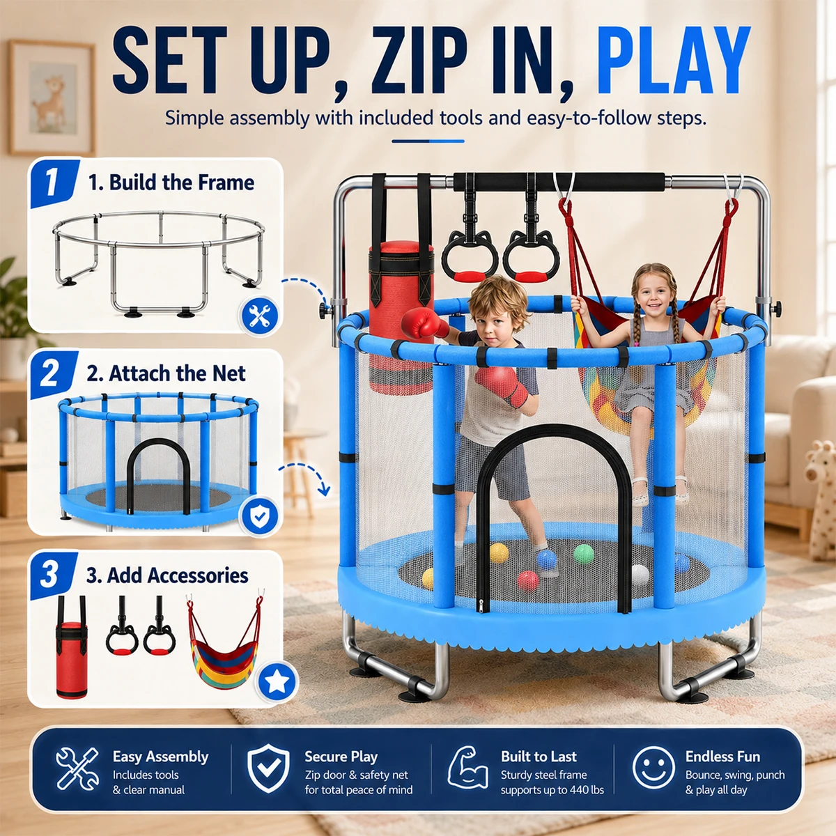 Trampoline d'intérieur pour en - Home Gym For Toddlers avis et prix