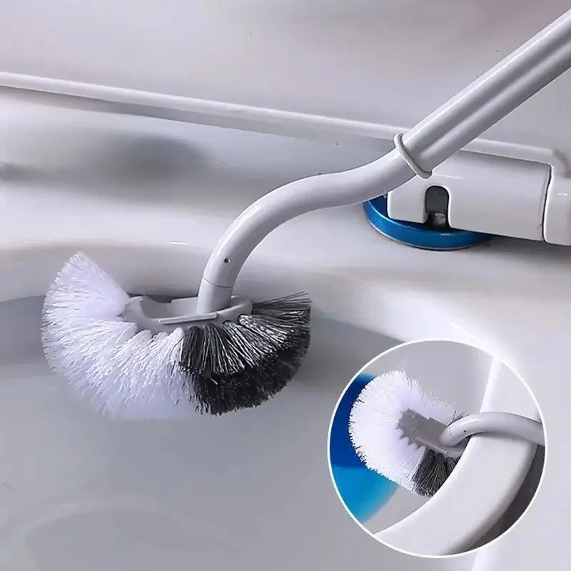 Brosse de toilette en plastique à Long manche, brosse de nettoyage de WC à cheveux doux, nettoyeur de casserole accroupie, dissolvant d'espace de WC domestique, accessoires de salle de bains