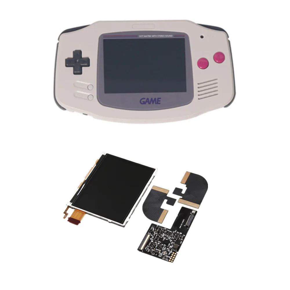 FUNNNYPLAYING NEW AGB RETRO PIXEL TFT BACKLIGHT KIT For Gameboy GBA Advance ITA  Memory Brightness Adjust The Display With Shell