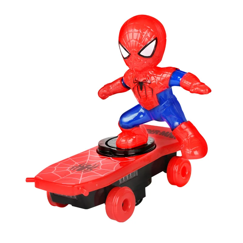 Genuine Variety Superman Rotating 360-degree Stunt Spider-Man Scooter Rolling Universal Iight Music Children\'s Electric Toy