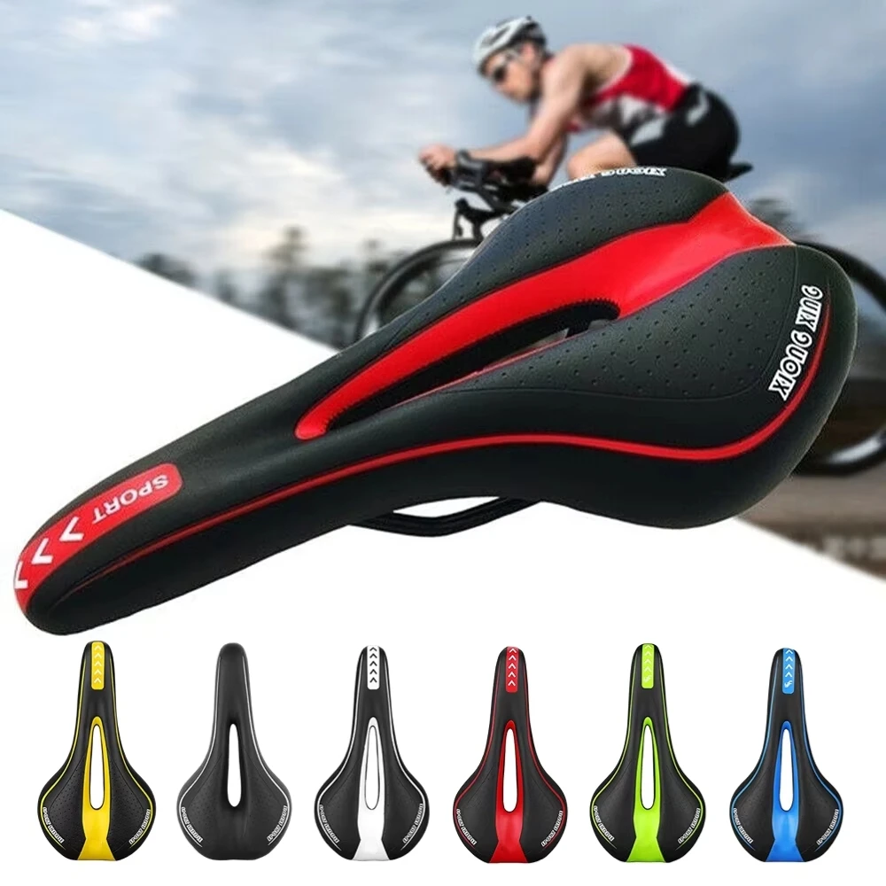 Siodełko do roweru szosowego i górskiego Wygodna miękka poduszka rowerowa Siodełko do roweru treningowego PU Skórzane siodełko rowerowe wypełnione żelem
