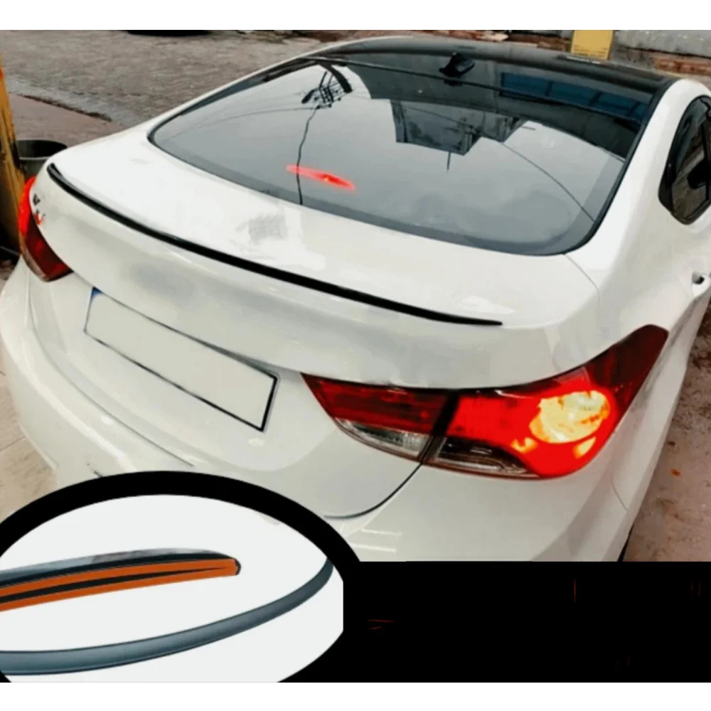 Rear Trunk Spoiler For Hyundai Elentra Car Accessories Plastic Glossy Black Soft Flexible Wing Lip Exterior Parts Sport Tuning