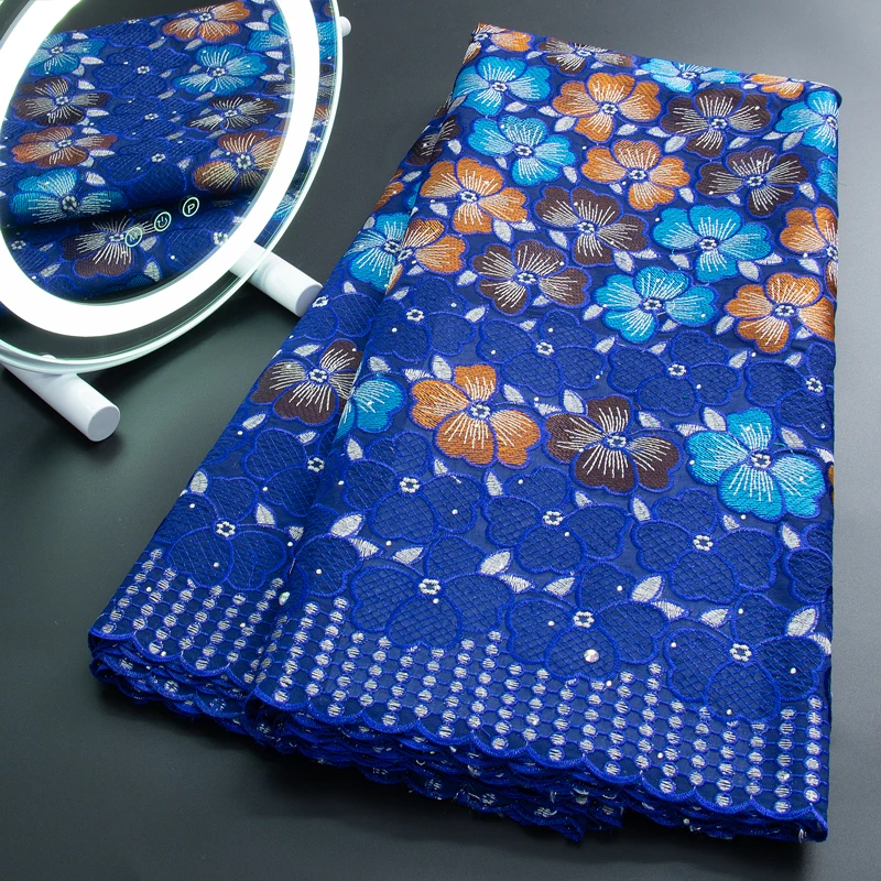 

New Swiss Voile Lace Fabric In Switzerland Embroidery 5Yards 2022 African Cotton Lace Fabric For Women Party Wedding DressA3050