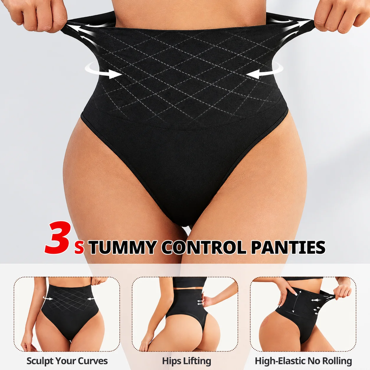 High Waist Thongs Seamless Women Panties G-String Lingerie Tummy Control Shaping Girdle Shaper Underwear