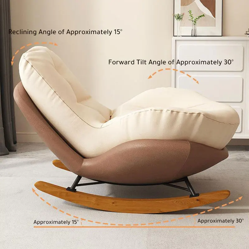Rocking Chair Balcony Home Technology Cloth Rocking Chair Living Room Leisure Rocking Chair, Modern Rocking image 4