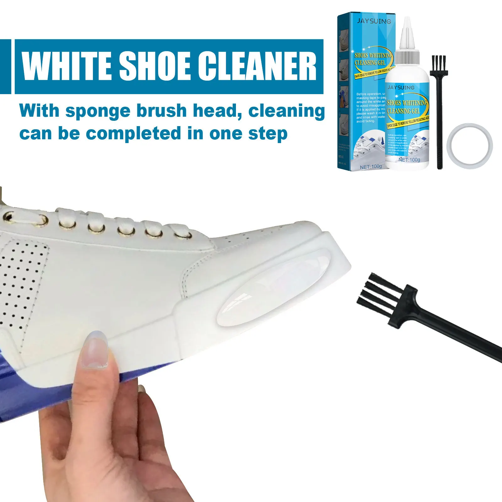 Jaysuing Small White Shoes Whitening Cleansing Gel Sneakers Cleaner Agent Clean Off Shoe Edge Stain Remover White Ware Cleaner