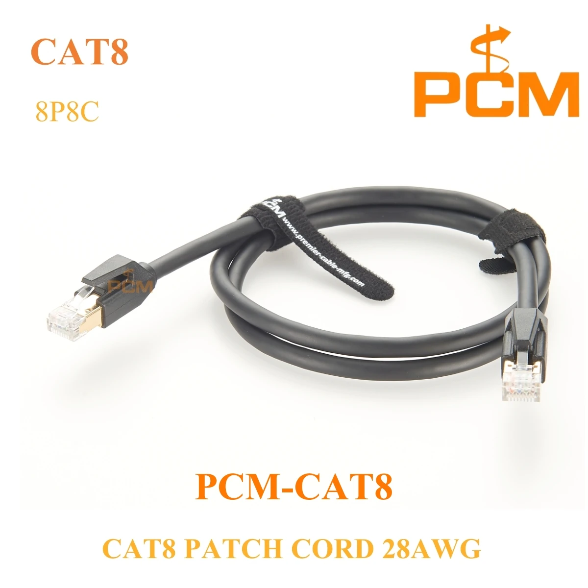 RJ45 CAT8 EtherCon Cable, 8P8C Male to Male Cable with 2000MHz 40G High Speed for Router Modem PC and Gaming