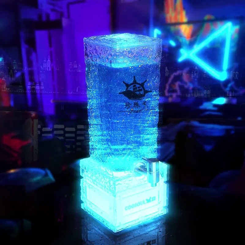 

glowing ice pattern beer barrel stainless steel tap KTV special juice cola container draft beer commercial wine cannon