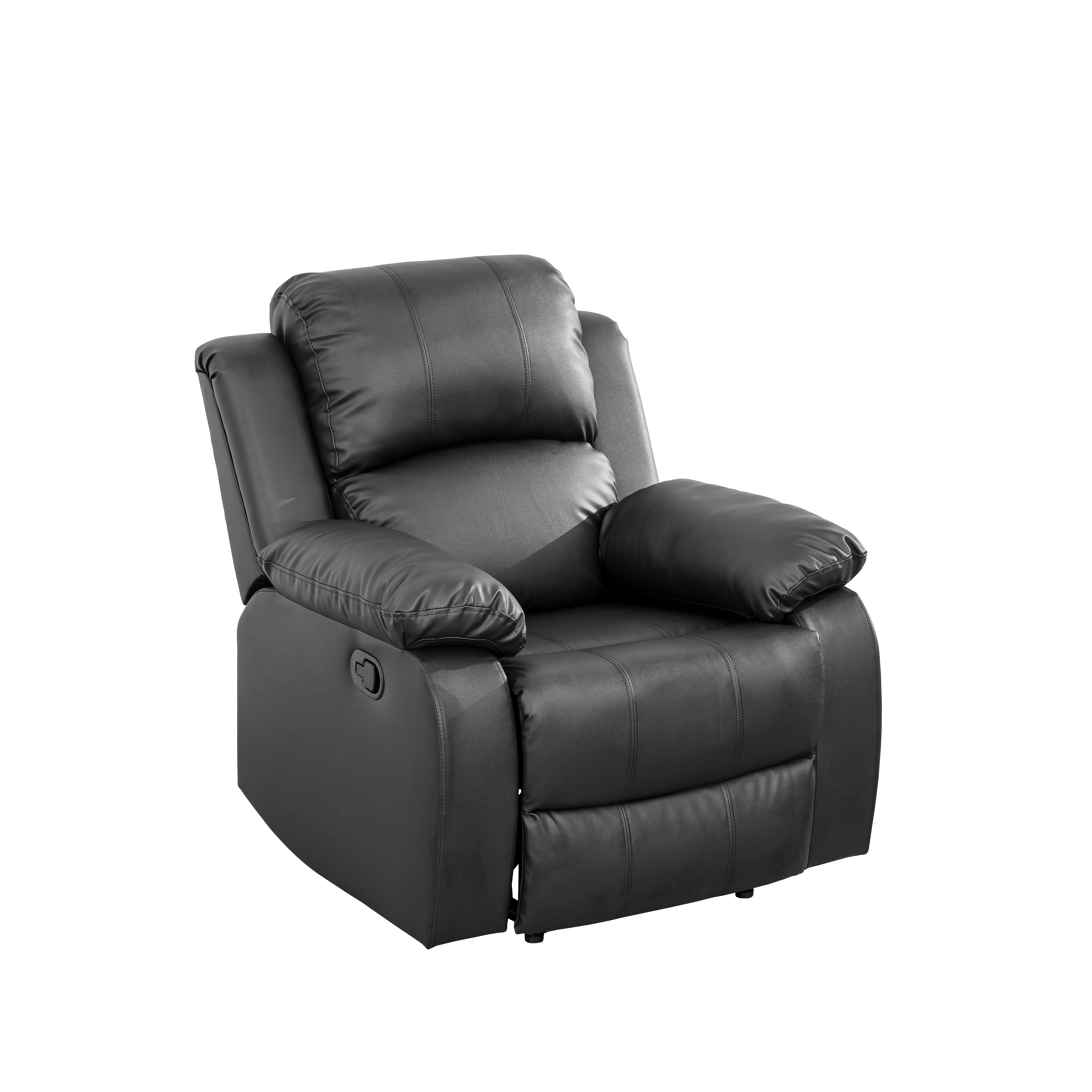 Premium Smart Sofa Breathable Leather Recliner Dual-Layer Spring Support Solid Wood Frame Adjustable Backrest 110-115 Degrees for Living Room Bedroom