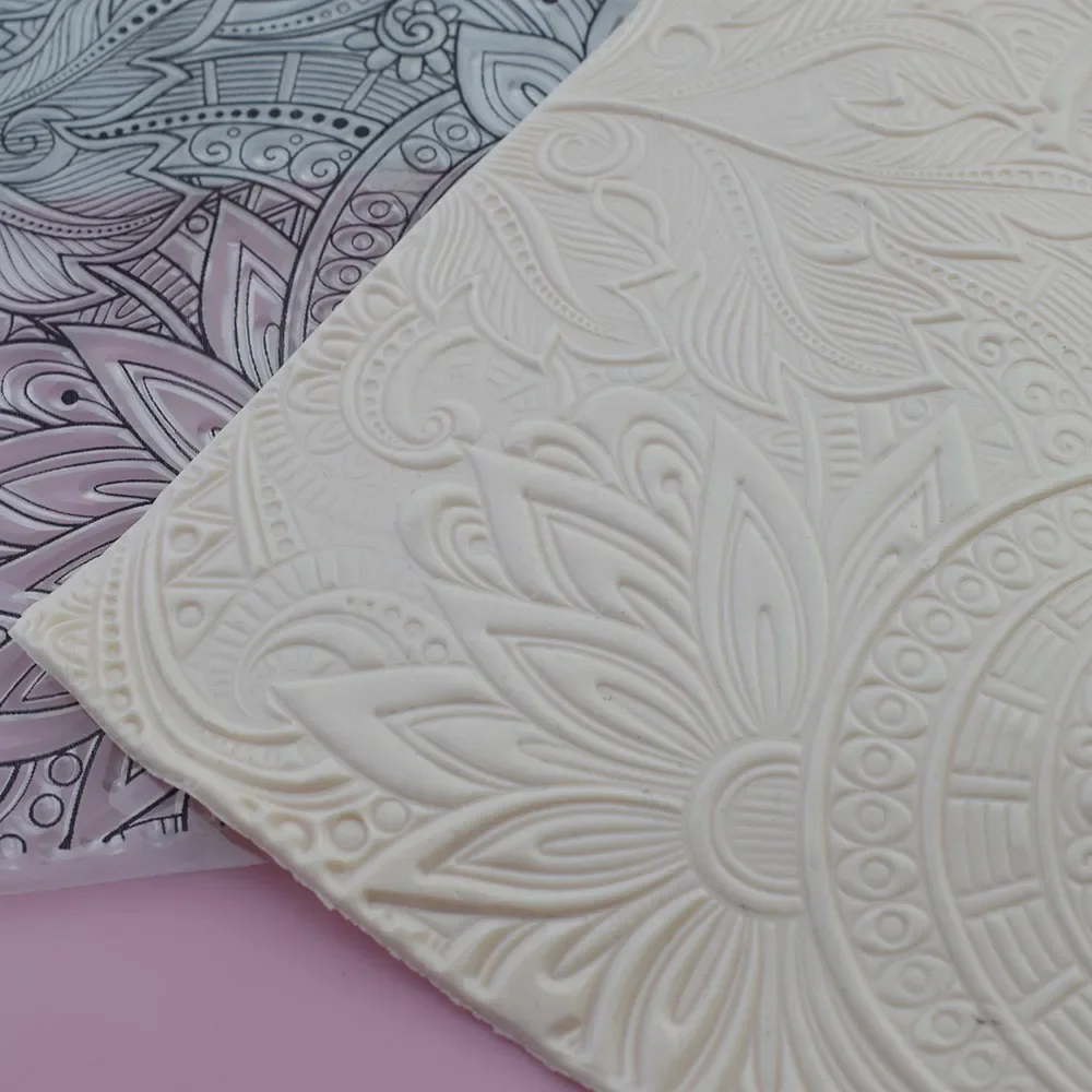 NEUE Mandala Textur Polymer Clay Stempel Blatt DIY Ohrring Schmuck Impression Präge Matte Keramik