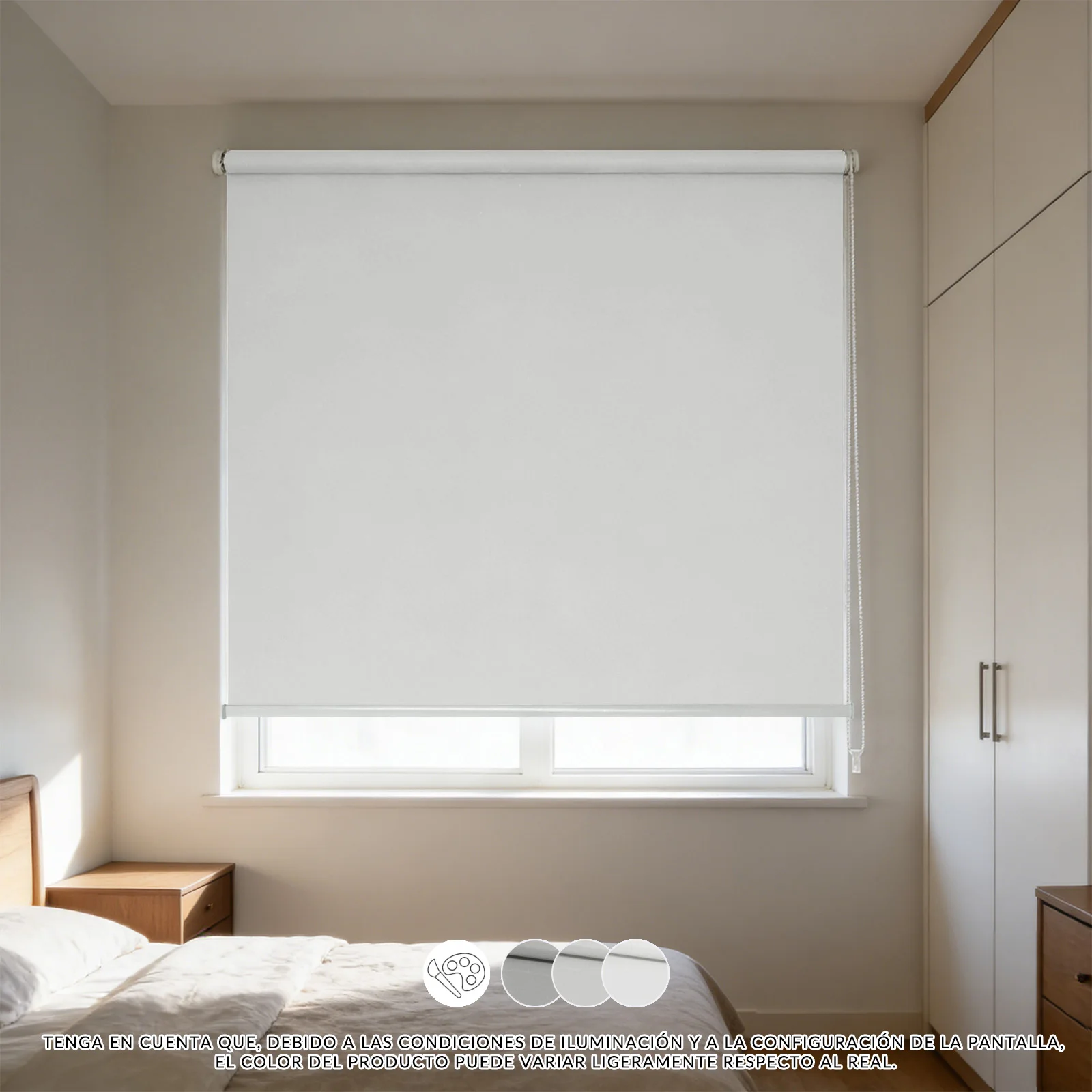 Estor Enrollable Semiclaro Translúcido con Cadena de Control, Tela Filtrante de Luz y Protección UV, Aislamiento Térmico con Seguro Infantil, Variedad de Colores y Tamaños