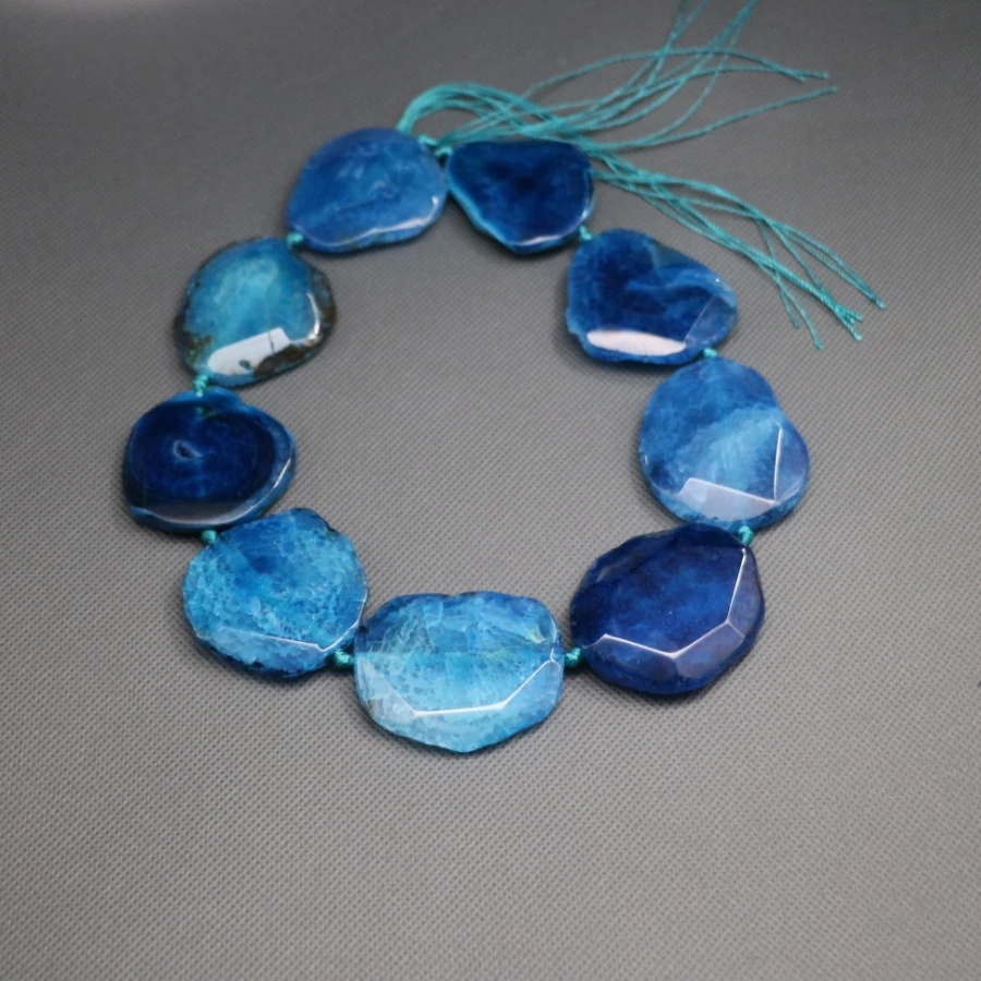 Special Offer 15.5'' Strand Blue Color Druzy Agate Natural Gems Stone Necklance Connector for Women Necklace and Bracelets