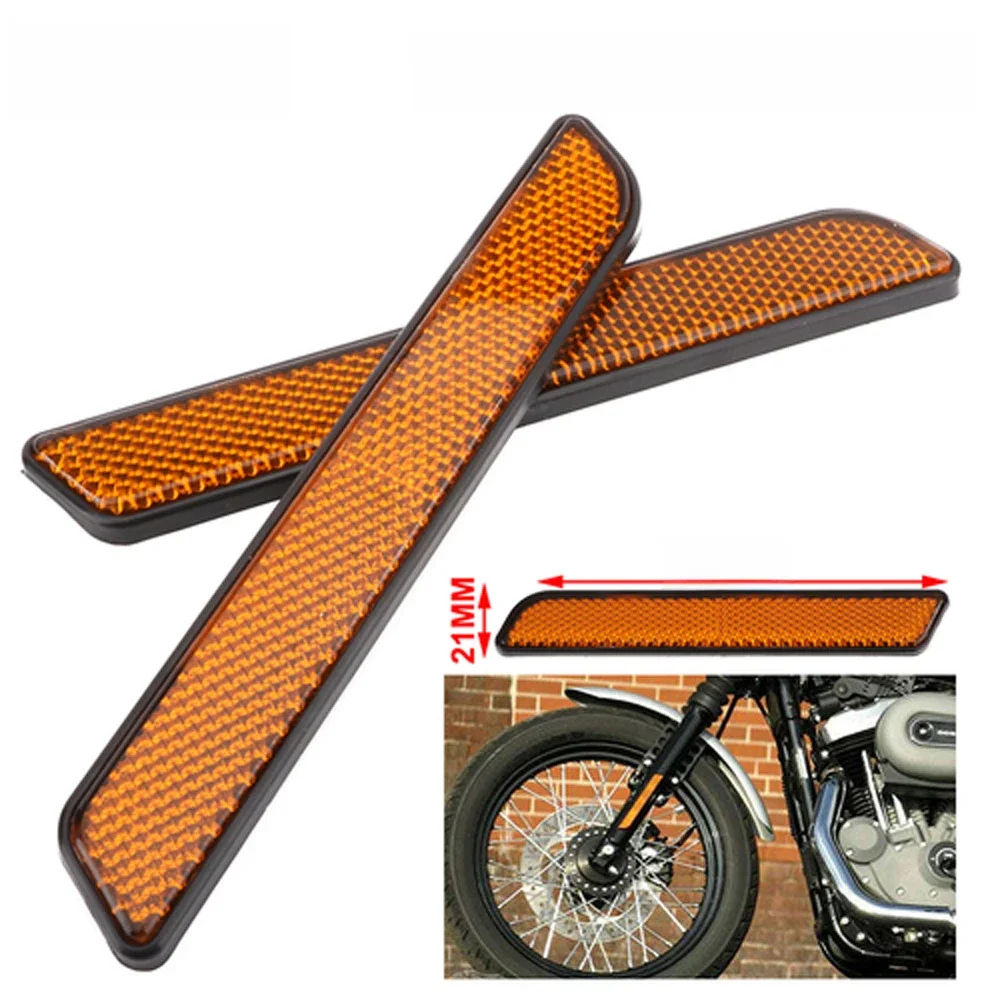Motocykl 2-częściowy plastikowy przedni widelec odblask dolne nogi suwak ostrzeżenie o bezpieczeństwie dla suwaków dolnych nóg Harley Dyna Super Glide FXD — zdjęcie 2