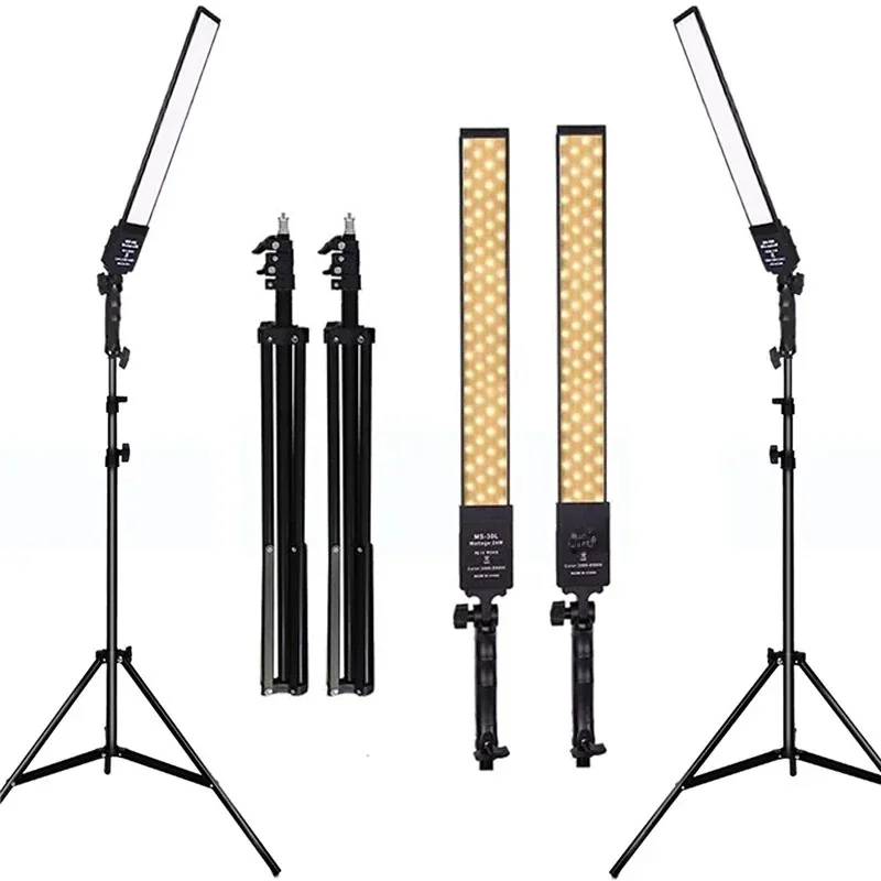 Kit d'éclairage LED pour studio de photographie, lumières réglables avec support, trépied, remplissage vidéo photographique, Lam 3200K-5500K