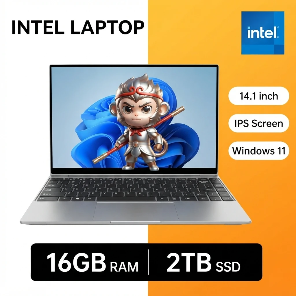 Laptop Ultra Sottile 14.1" 16GB RAM 2TB SSD Intel N3700 Windows 11