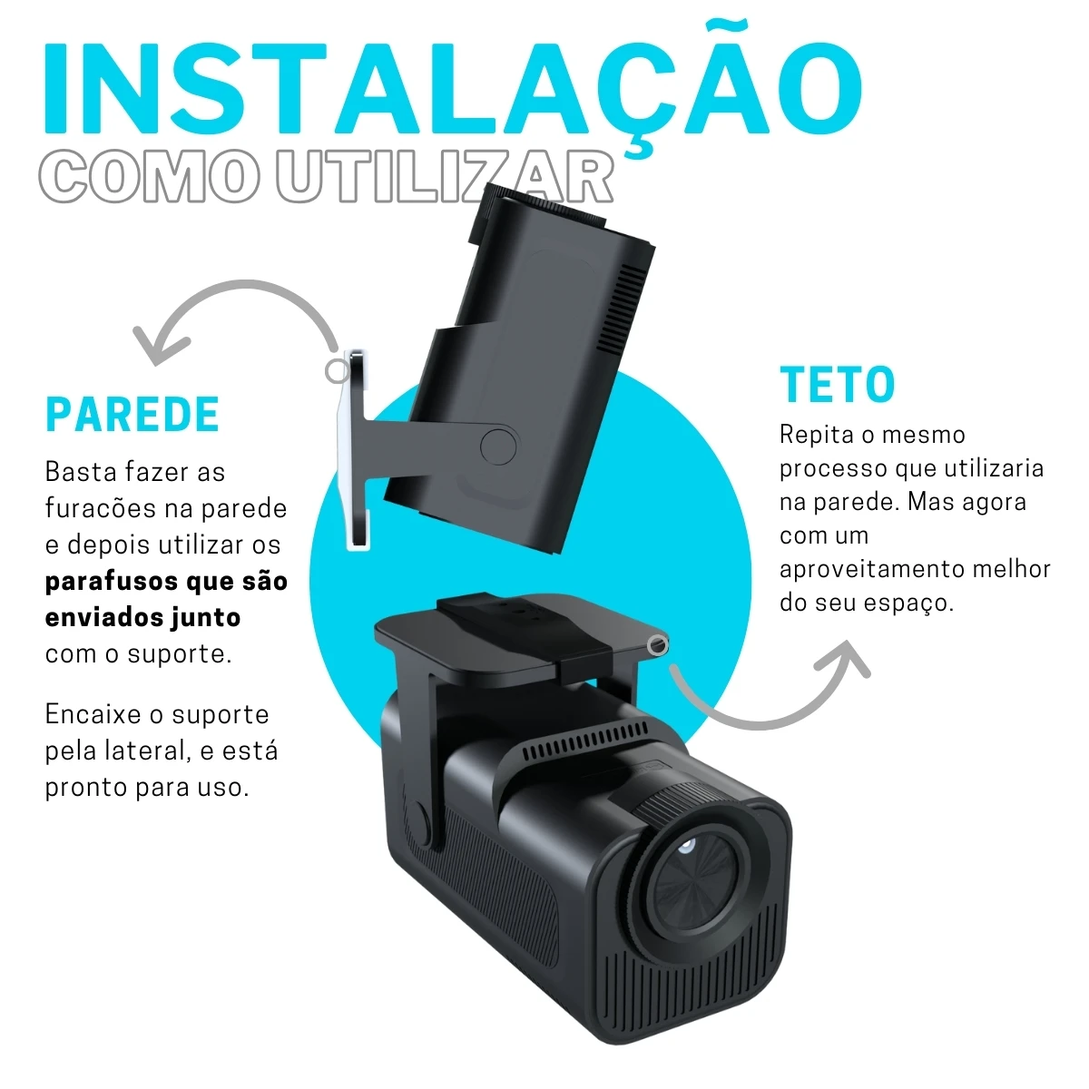 Suporte de Teto Parede e Tripé Compatível com Projetor MagCubic HY320 - ARTBOX3D