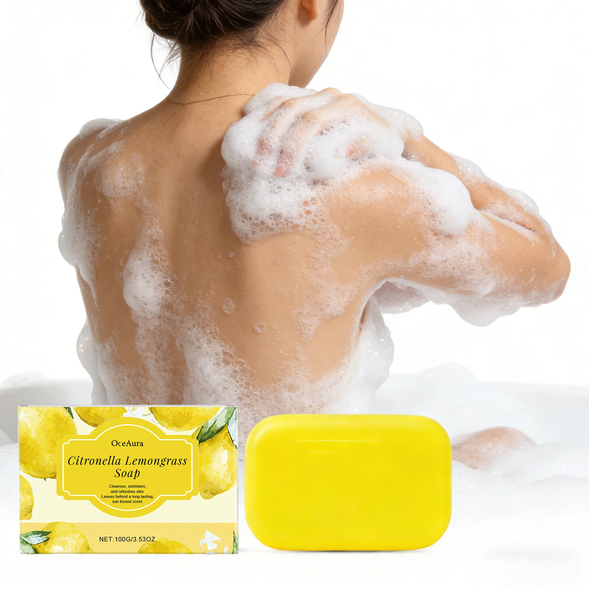

100g Lemon Body Soap Bar Gentle Daily Cleaning Pore Moisturizing Nourishing Improve Roughness Refreshing Body Cleaning Soap