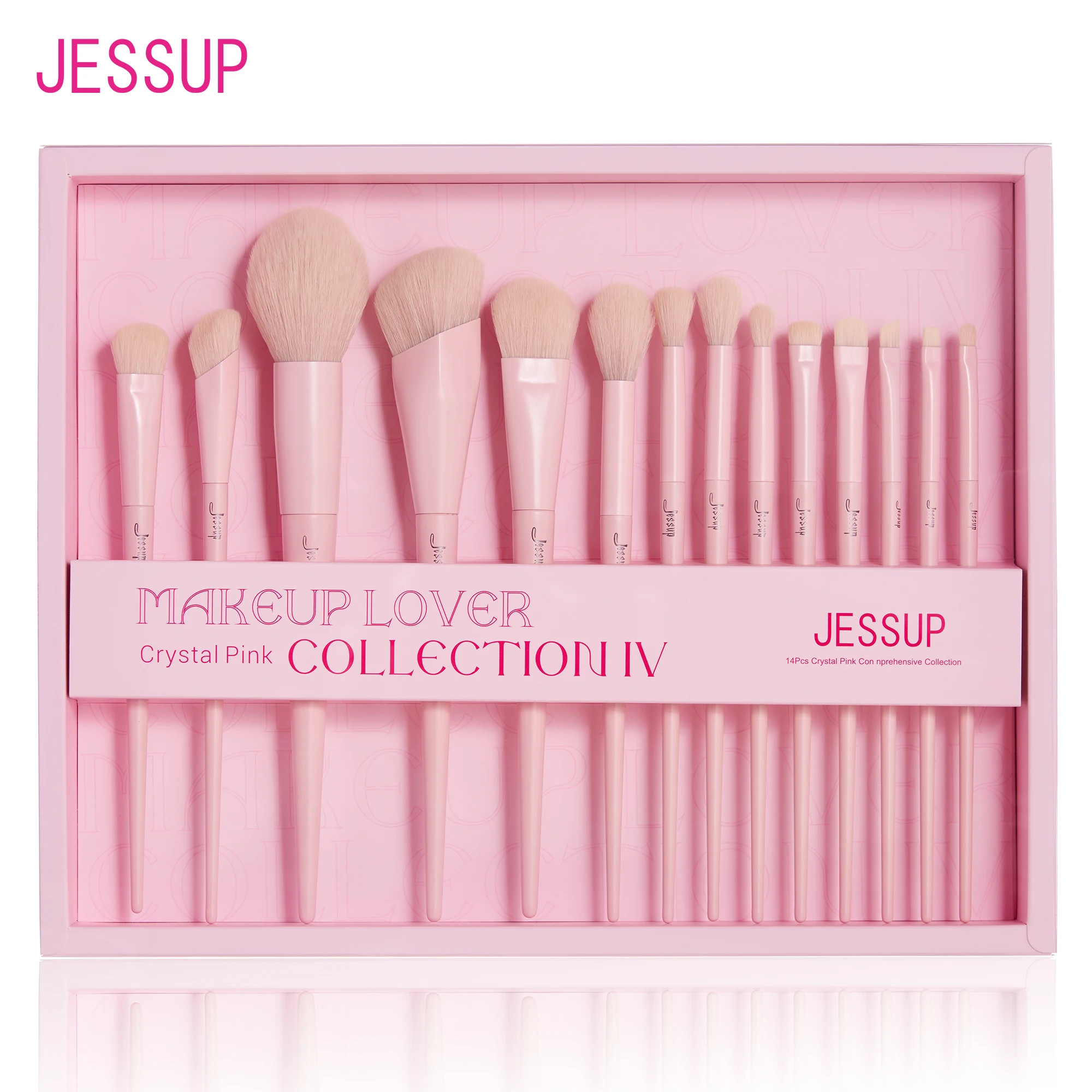 

Jessup Pink Makeup Brushes Set 14Pcs Make up Brushes Vegan Foundation Blush Eyeshadow Powder Blending Brush with Gift Box,T495-G