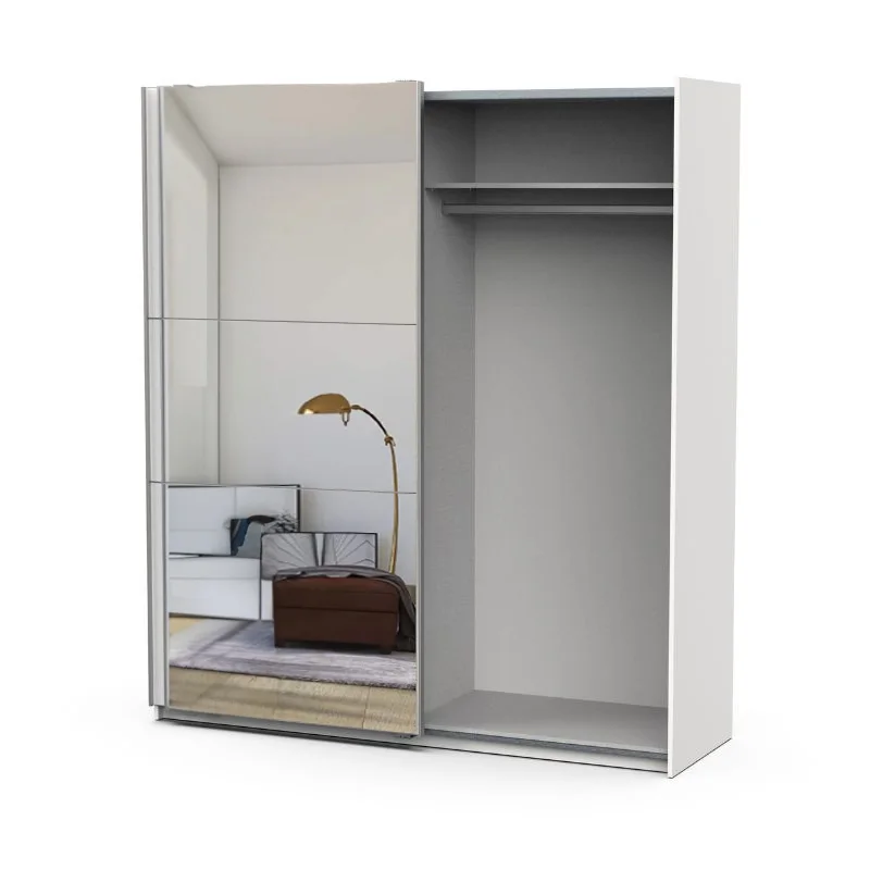 Modern bedroom 203x178 cm white matte mirror cabinet