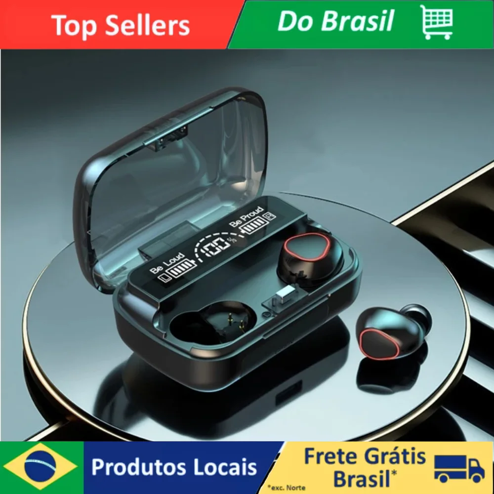 Bluetooth Earphone 5.1 Digital LED Case-Waterproof, Long Battery, Touch Control