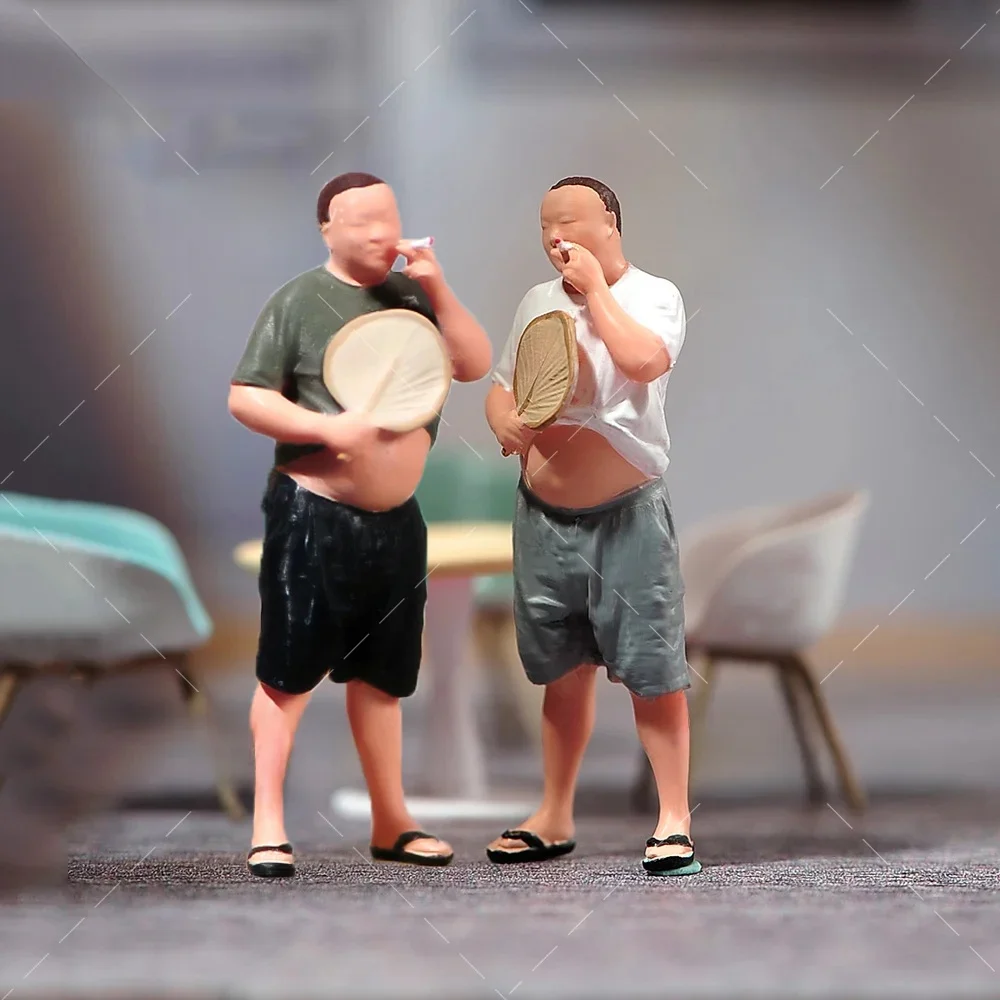Figurine homme qui fume avec gros ventre, l'inventaire peinte 1/64 1/43 1/87 1/24, poupées non peintes pour voitures et véhicules