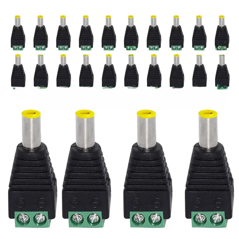 5/20/100 szt. Złącze wtykowe zasilania prądem stałym 5,5*2,1 mm (typ mocowania śrubowego) Potrzebujesz spawania Adapter wtyczki DC — zdjęcie 2