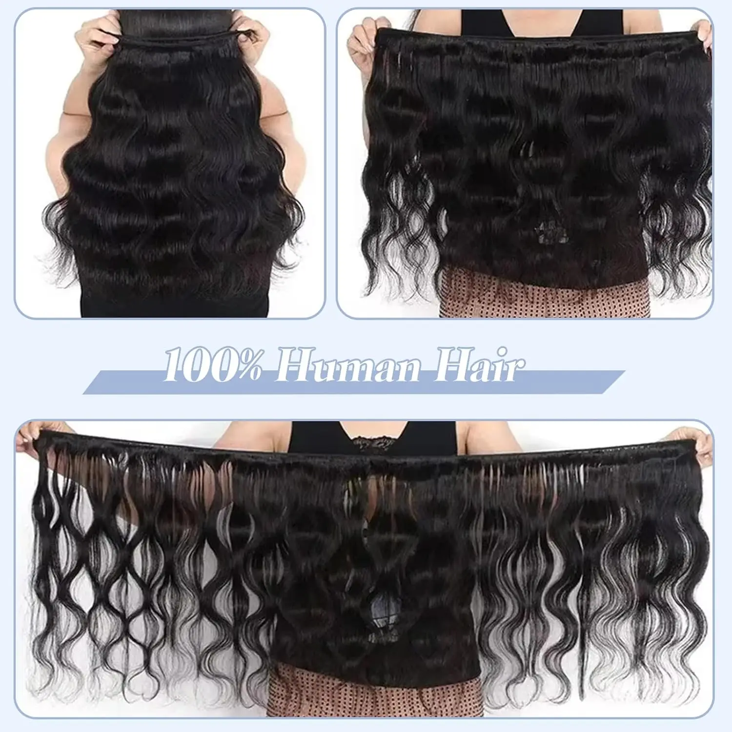 30 36 Inch Body Wave Bundles Human Hair 3 4 5 6 Bundles Brazilian Remy 100% Unprocessed Weave Extensions Wavy Doule Weft Bundles image 3