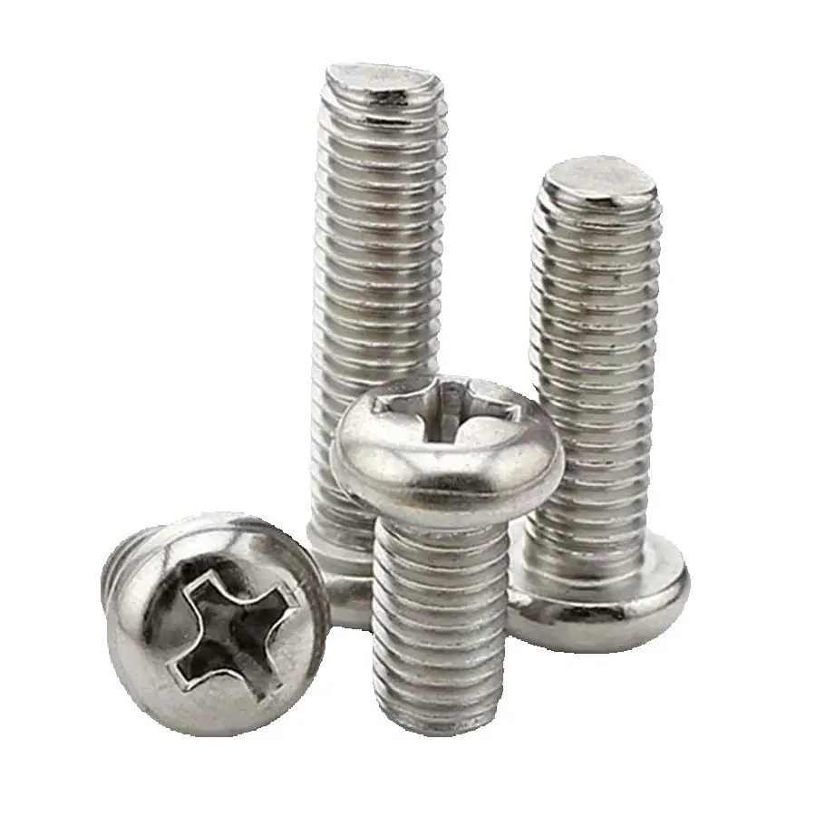 100 قطعة M4 فيليبس الصليب راحة مسامير مستديرة الرأس الفولاذ المقاوم للصدأ 304 A2 البراغي للأجهزة والأدوات #4