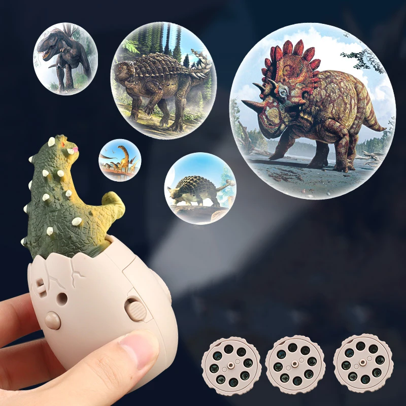 24 Patterns Dino Projector Jurassic T-rex World Cartoon Dinosaur Egg Model Early Enlightment Educational Toys For Kids Gift