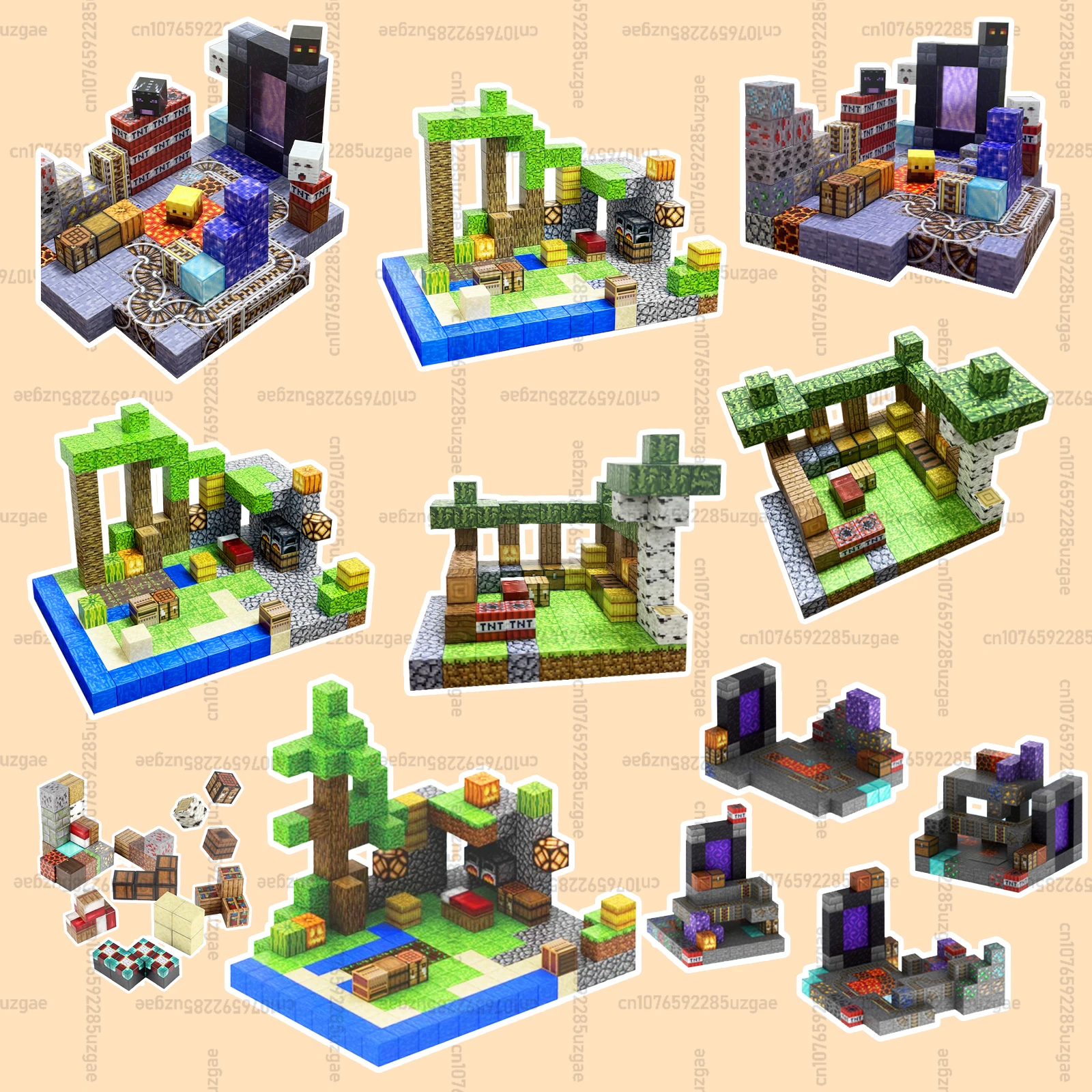 2025 nuevo 124-212 Uds juego de bloques magnéticos Mine imán mundos DIY juguetes para niños niñas STEM Montessori cubos sensoriales juego juguetes regalo
