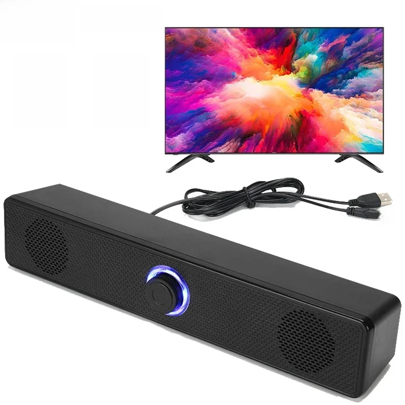 Alto-falante Bluetooth com e sem fio, Soundbar alimentado por USB para TV, PC, laptop, jogos, Home