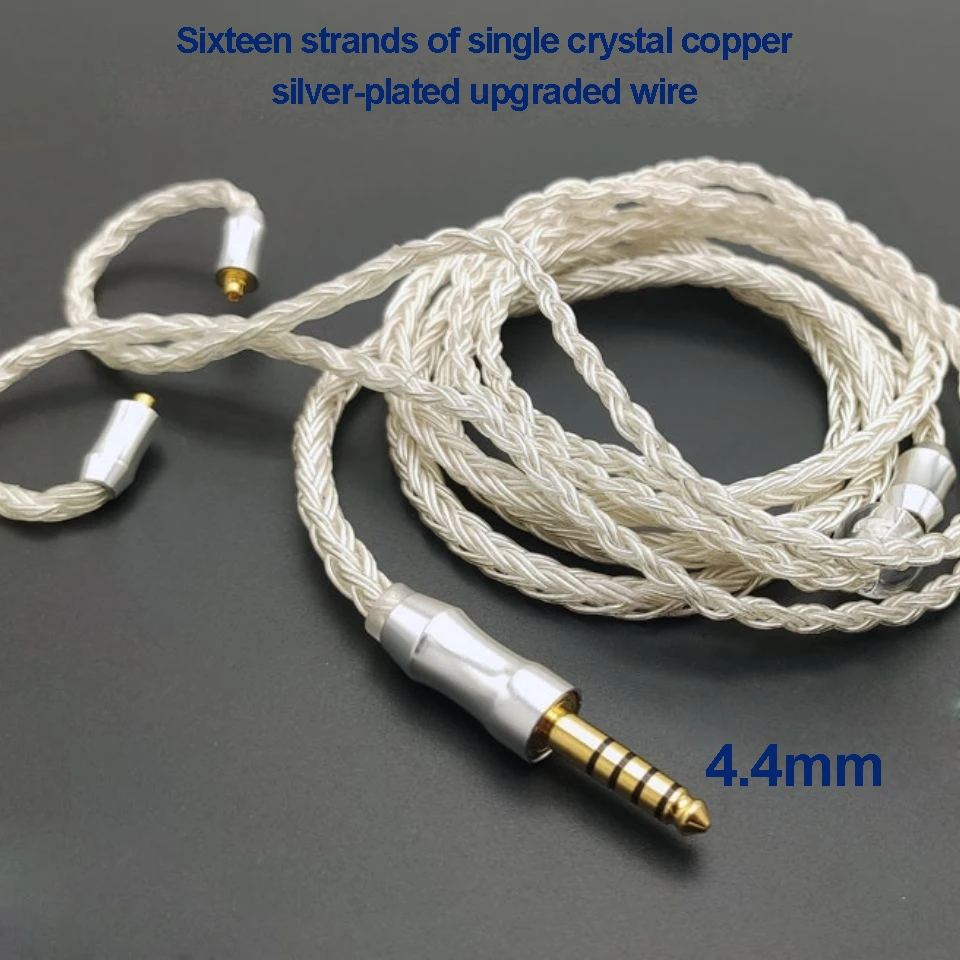 4.4mm To MMCX Headphone Upgrade Cable balanced plug sixteen-strand single crystal copper silver-plated MMCX Earphone line