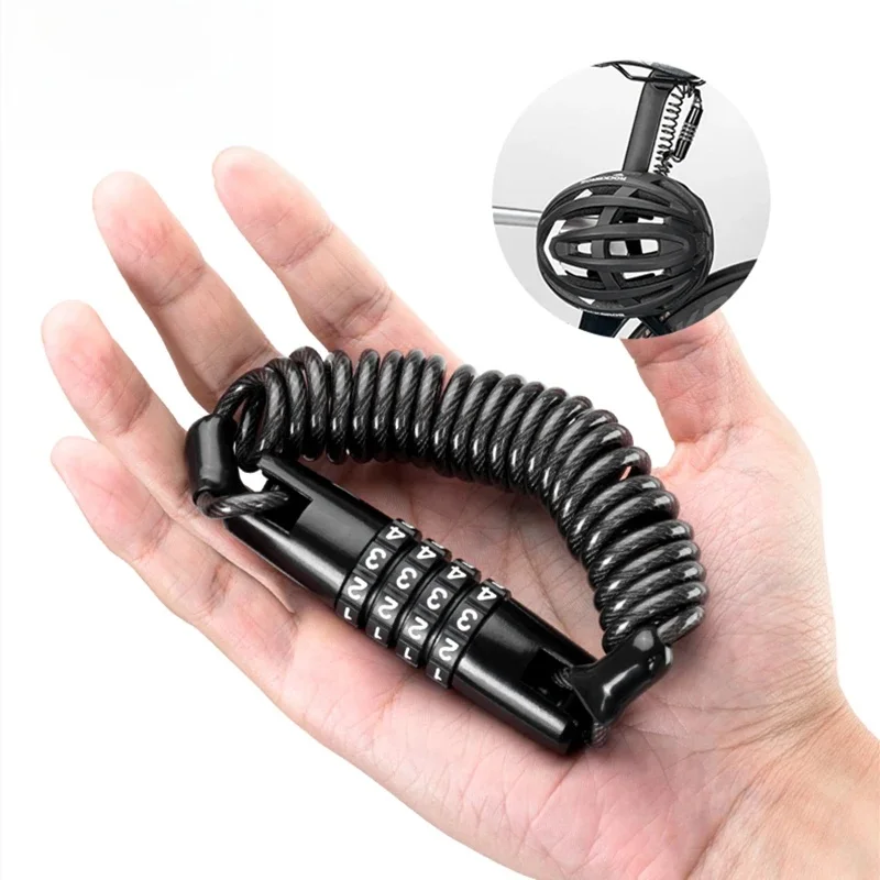 AliExpress ROCKBROS Mini Password Lock Anti-theft Bicycle Durable Steel Wire Lock Helmet Lock Chain Bike Frame Lock Bike Accessories