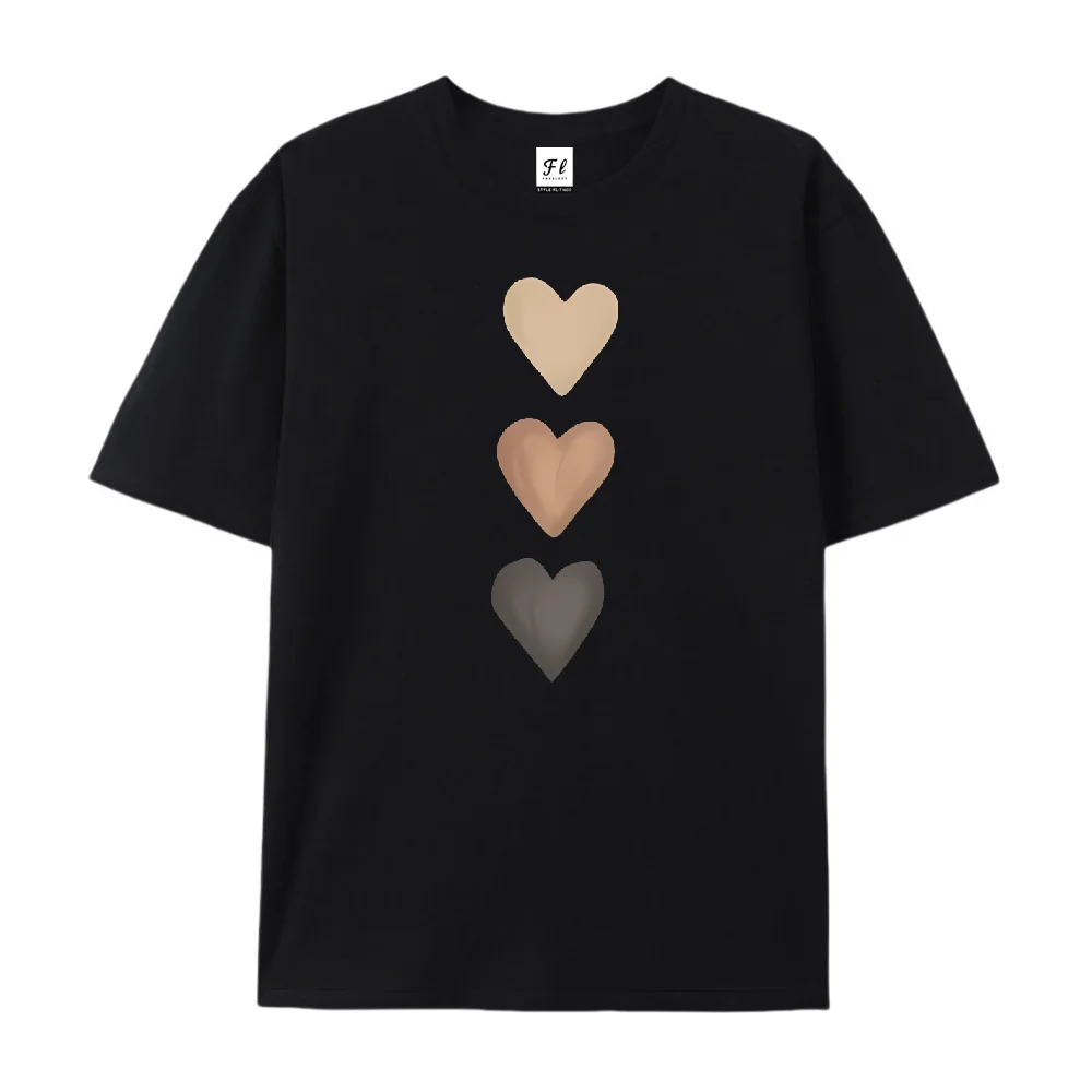 Camisetas gráficas con estampado de corazón de amor Y2k para mujer, camiseta de verano para chica, camisetas informales de manga corta con cuello redondo, ropa informal Unisex para mujer de los años 90