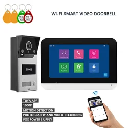 HD1080P Tuya Smart Video Intercom Doorbell IC Card Swipe Night Vision Rainproof 7-Inch Digital WiFi Video Doorbell Touch Screen