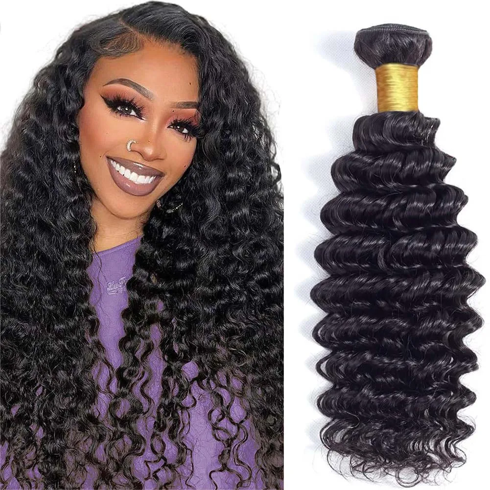 

Наборы волос Deep Wave, бразильские, натуральные, необработанные, из человеческих волос Реми, 1/3 шт. в наборе, для наращивания волос для женщин